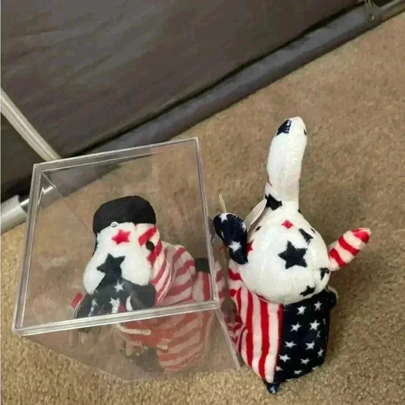 Lot Of 2 Ty Righty 2000 Political Elephant Stars Stripes 6 Beanie Baby MWMT - Picture 6 of 9